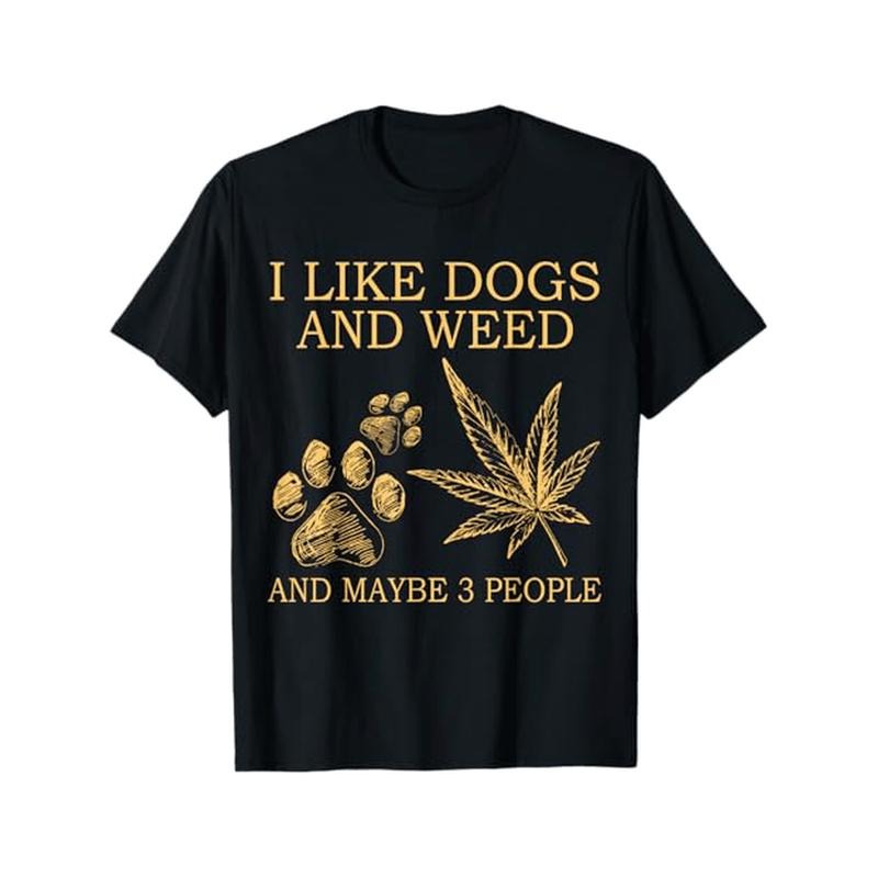 American Independence Day T-shirt1pc Men Cotton T Shirt With I Like Dogs Print Mature Style Regular Fit Round Neck...