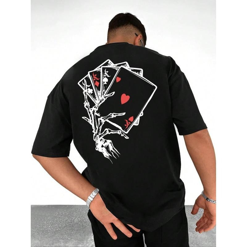 American Independence Day T-shirtAmerican Independence Day T-shirtStylish Men's Graphic T-Shirt With Playing Card Print...