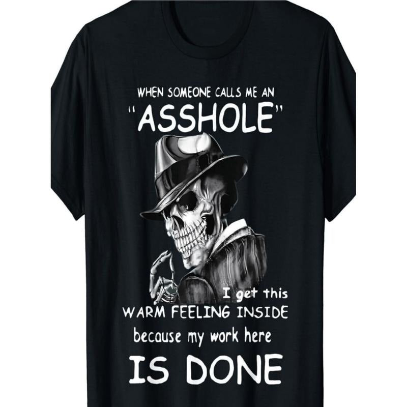 American Independence Day T-shirtAwesome Skull Graphic T Shirt 100 Cotton Crew Neck Short Sleeve Casual Wear With Asshole...