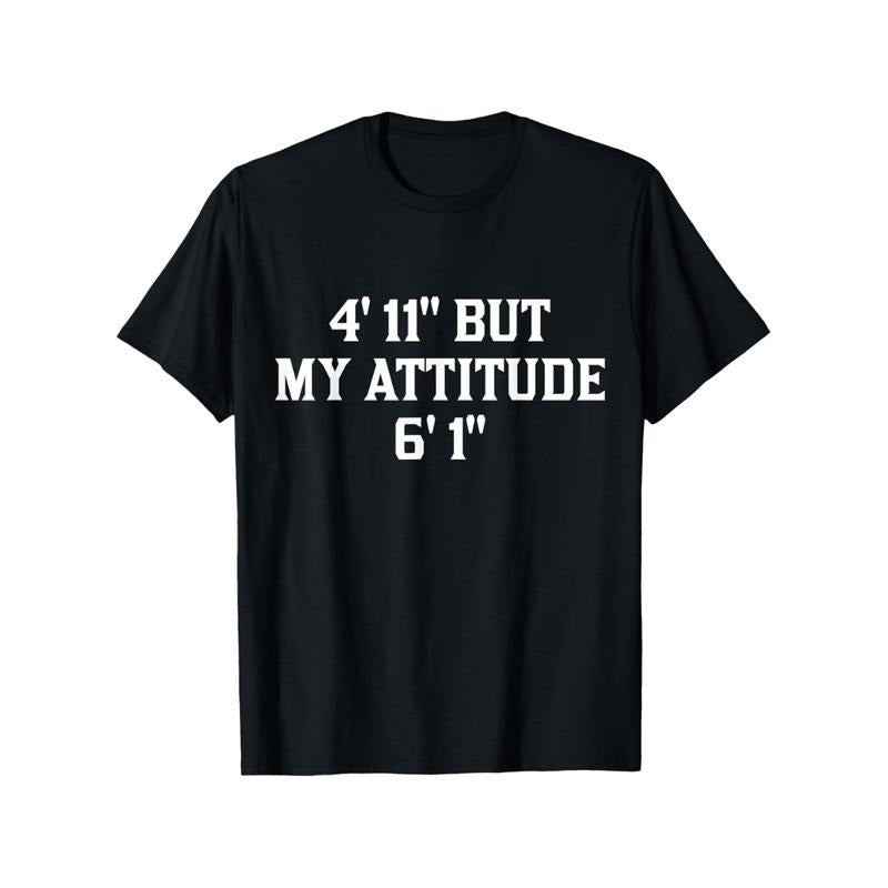 American Independence Day T-shirtFunny Saying Short Girl T Shirt For Men And Women 100 Cotton Short Sleeve Tee In Black...