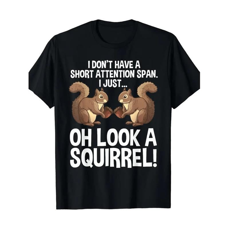 American Independence Day T-shirtFunny Squirrel Graphic T Shirt For Men And Women With Humorous Design Casual Round Neck...