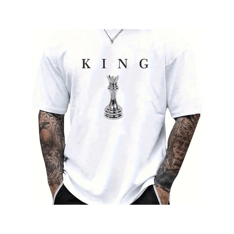 American Independence Day T-shirtKing Pattern Printed T Shirt For Men Casual Fashionable Comfortable Cotton Round Neck...