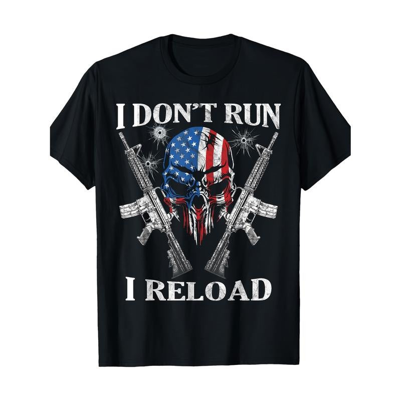 American Independence Day T-shirtMens Patriotic I Dont Run AR 15 Skull Flag Graphic T-Shirt Hoodie, Sweatshirt