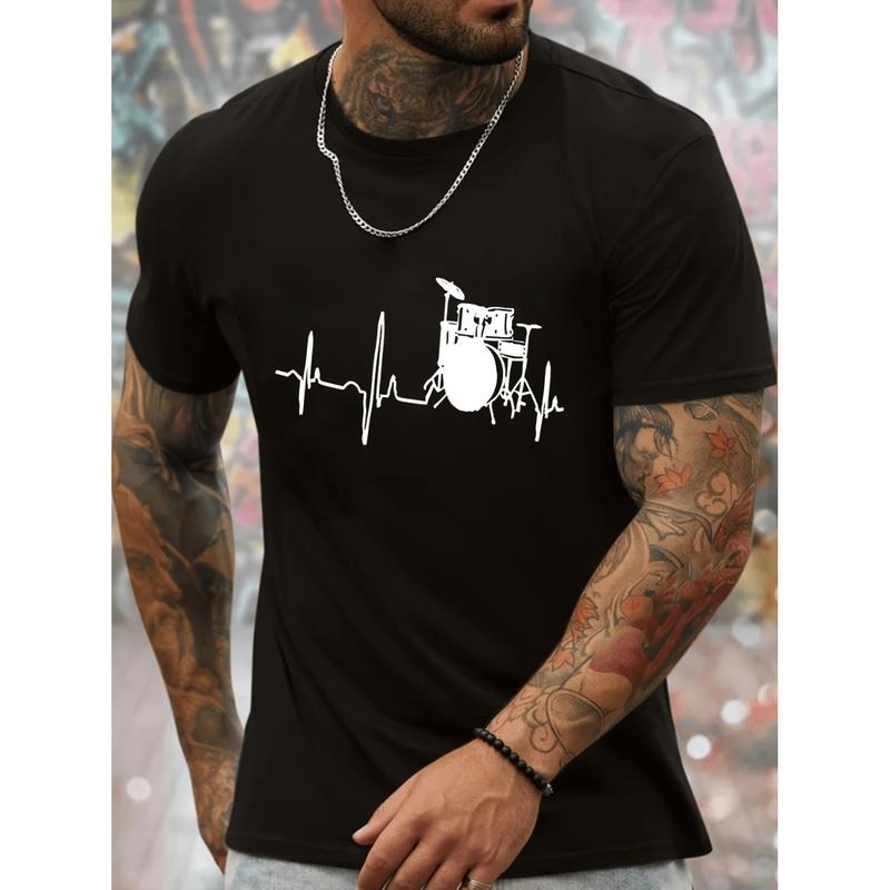 American Independence Day T-shirtStylish Stretchy Drummer Graphic T Shirt For Men Trendy Summer Casual Wear Perfect Gift...