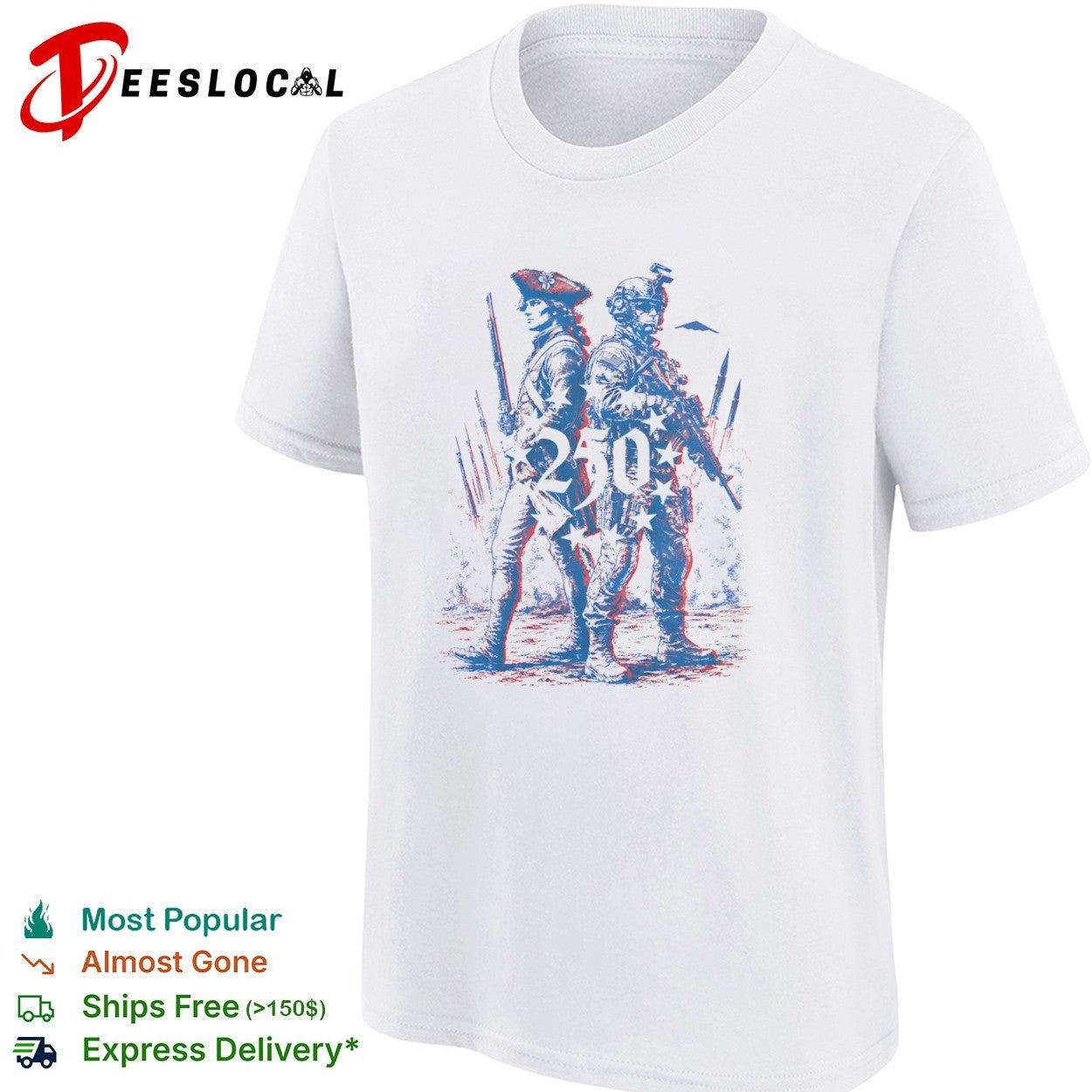 American Revolutionary War Soldier and Modern Infantry 250 Years of Service shirt