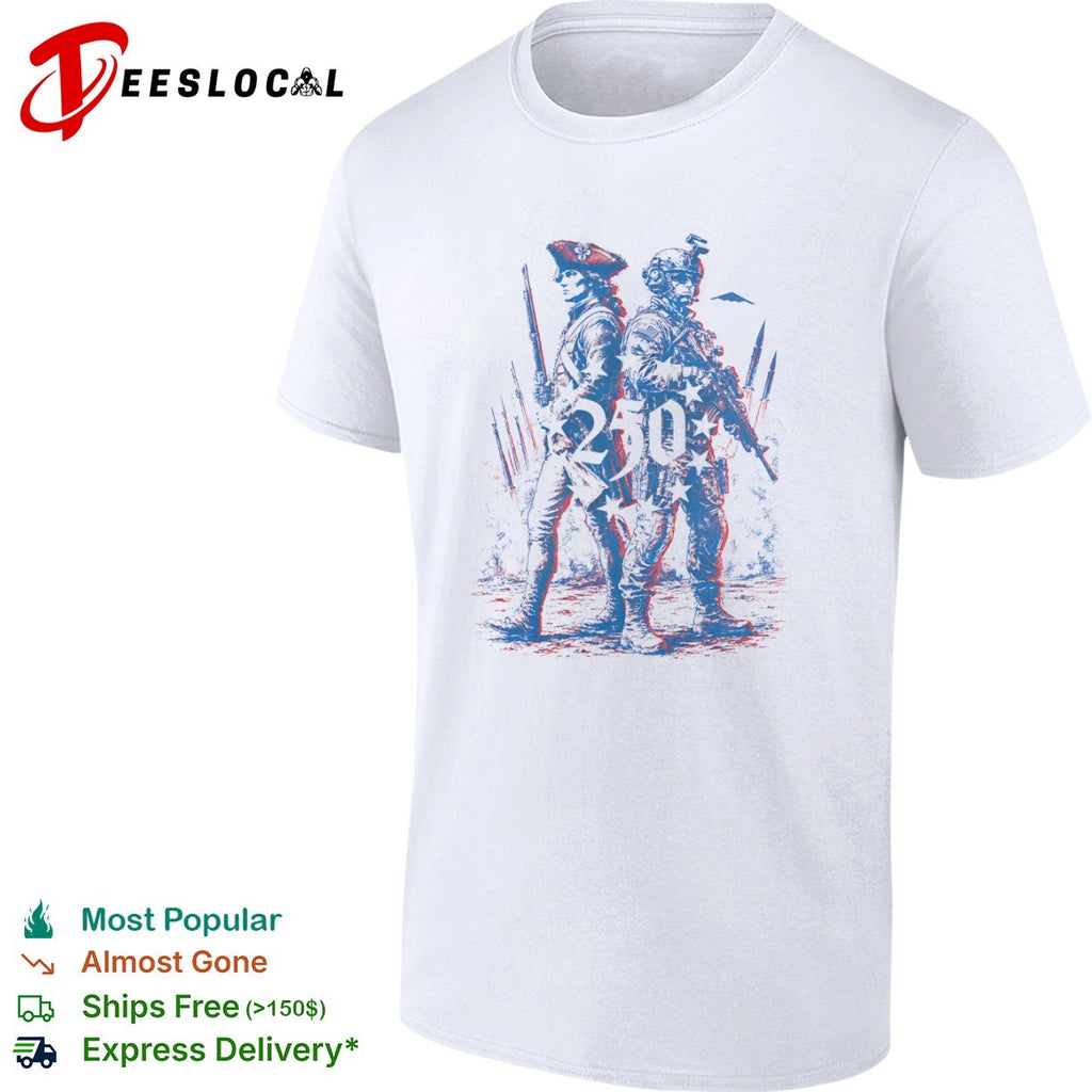 American Revolutionary War Soldier and Modern Infantry 250 Years of Service shirt