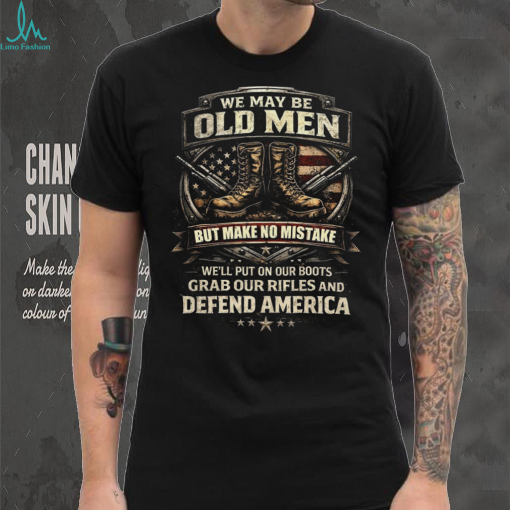 American Veteran Old Men Rifle Boots Patriotic Freedom T Shirt