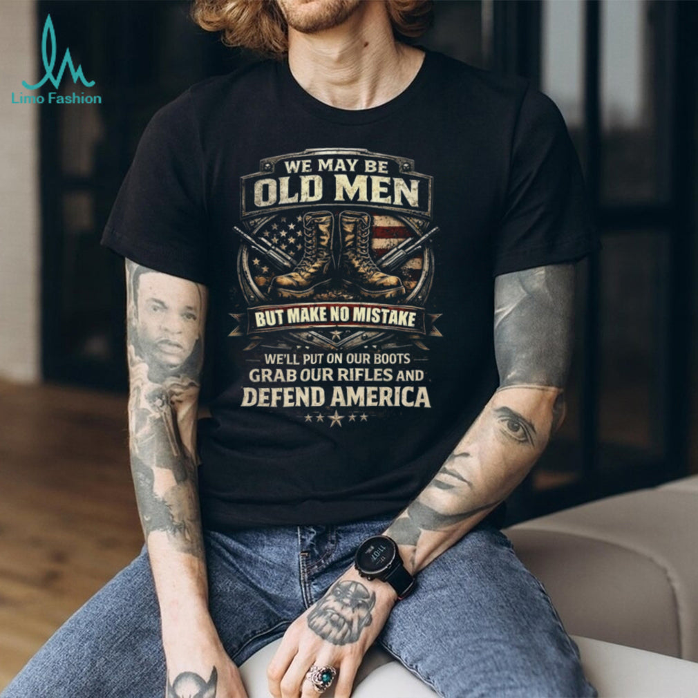 American Veteran Old Men Rifle Boots Patriotic Freedom T Shirt