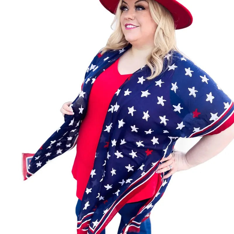 Americana Stars Distressed Kimono T-Shirts, Hoodie, Sweatshirt | PodTeesHub.com