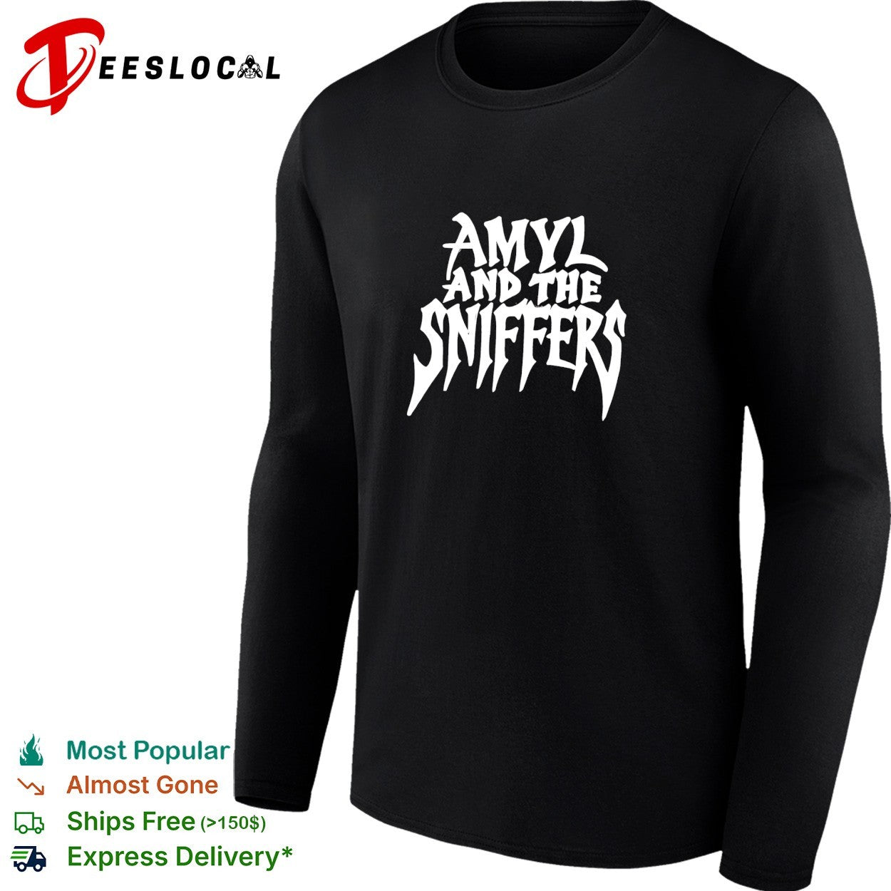 Amyl and the Sniffers gothic metal logo shirt