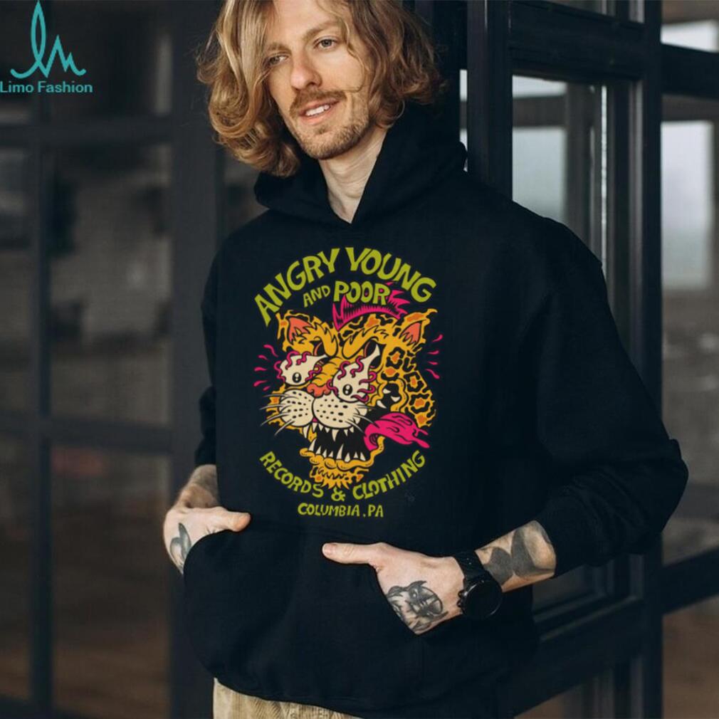 Angry Young and Poor Leopard Punk Record Shop T Shirt (1)