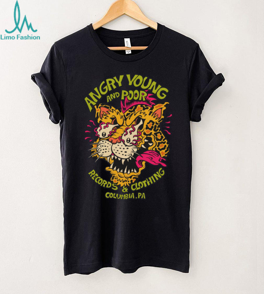 Angry Young and Poor Leopard Punk Record Shop T Shirt (1)