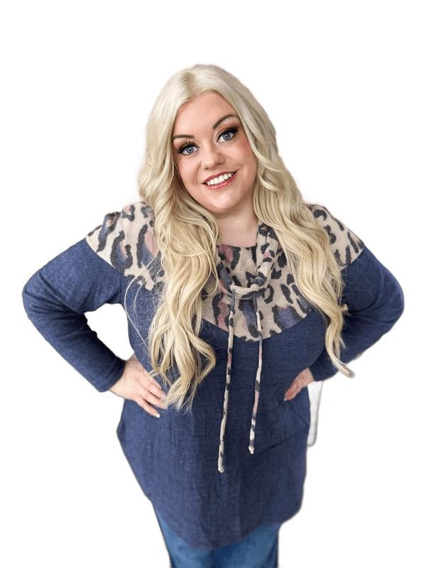 Animal Print Cowl Neck Pullover T-Shirts, Hoodie, Sweatshirt | PodTeesHub.com