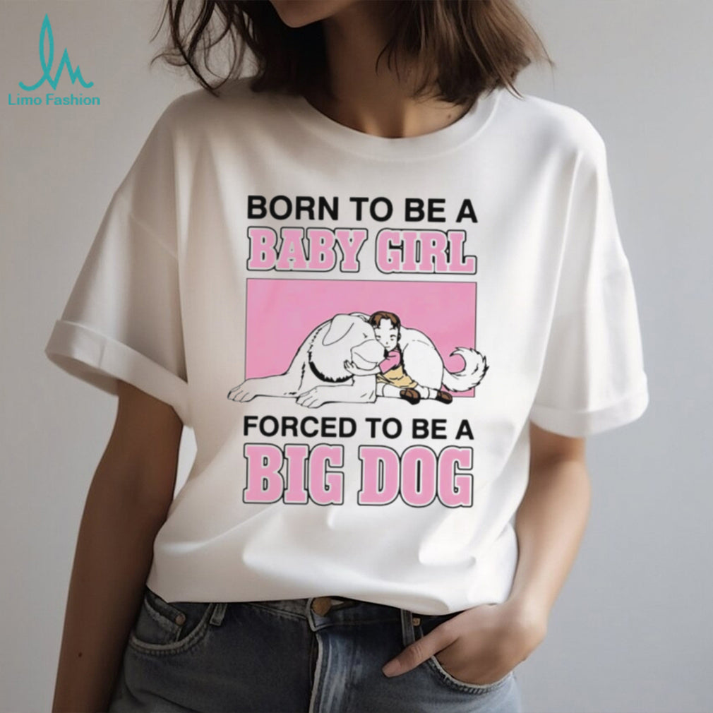 Anime Girl Hugging Big White Dog Parody Graphic T Shirt