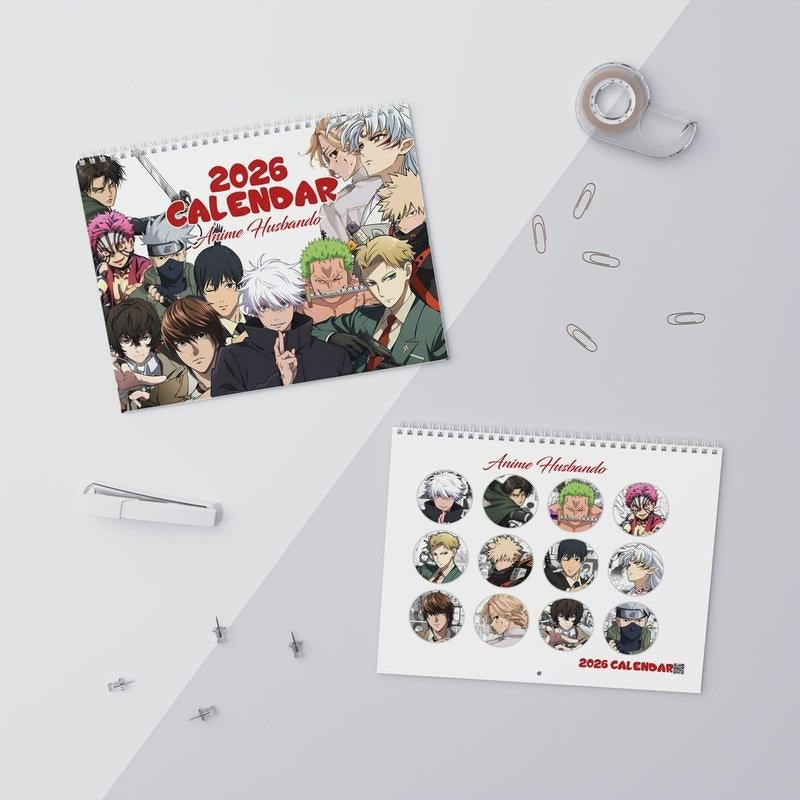Anime Manga Husbando 2026 Calendar, Anime Wall Calendar, Anime Manga Fans Gift T-Shirts, Hoodie, Sweatshirt | PodTeesHub.com