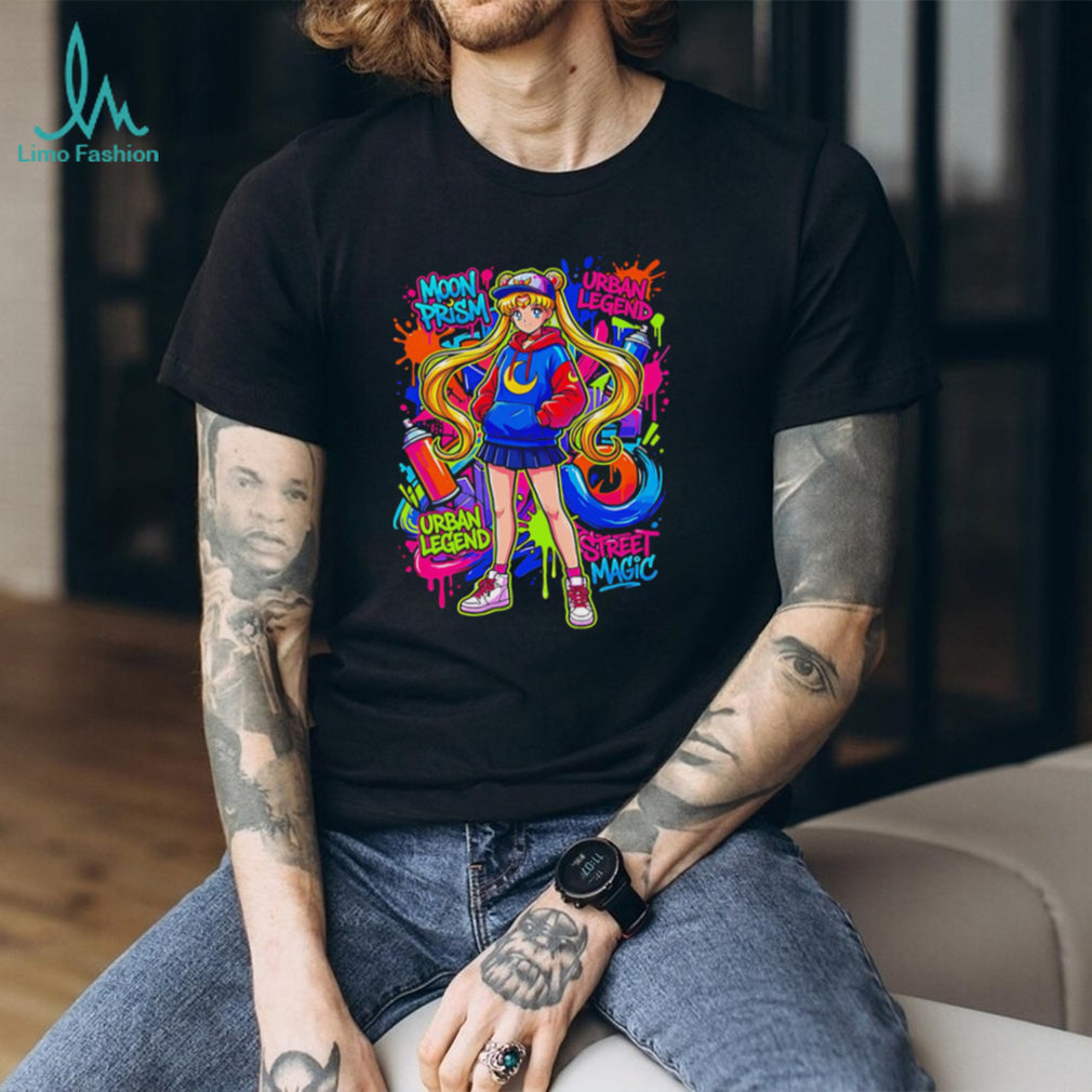 Anime Streetwear Girl Graffiti Moon Prism Style T Shirt