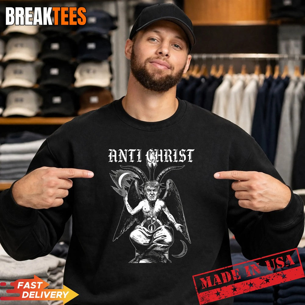 Anti Christ Trump Satire Occult Baphomet Political Graphic Shirt