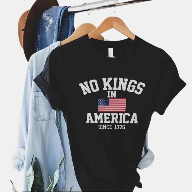 Anti MAGA Protest Shirt,No Kings In America Tee,Pro Democracy Tshirt,Liberal Political Gift,Fourth Of July...