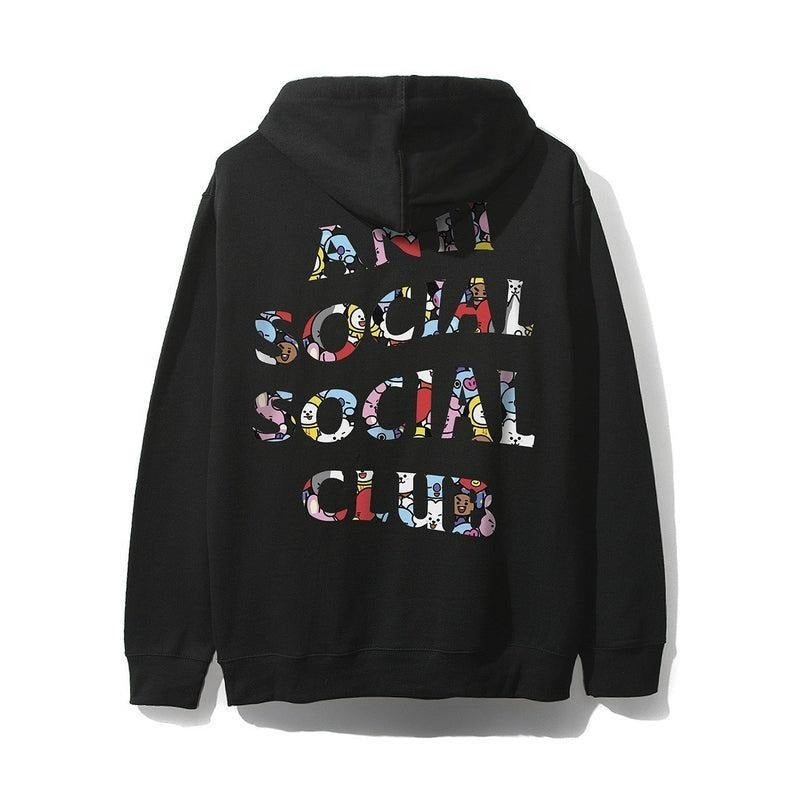 Antisocial Social Club X BT21 Collab - Blended Black Hoodie T-Shirts, Sweatshirt | PodTeesHub.com
