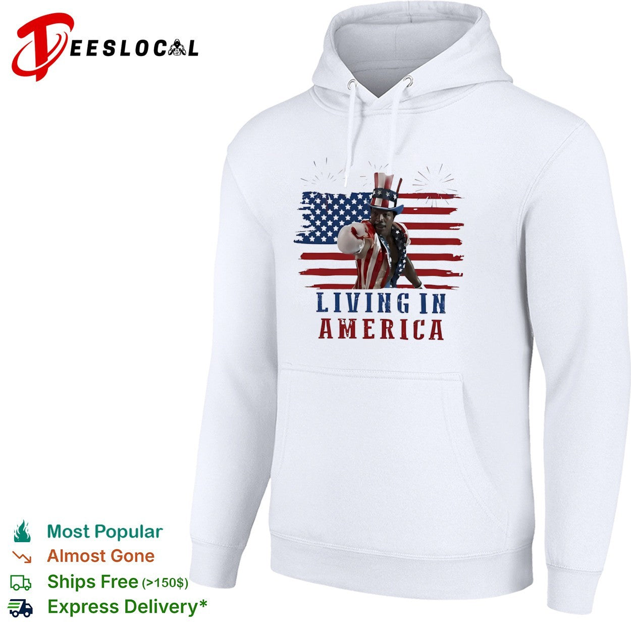 Apollo Creed Living in America Uncle Sam outfit flag shirt