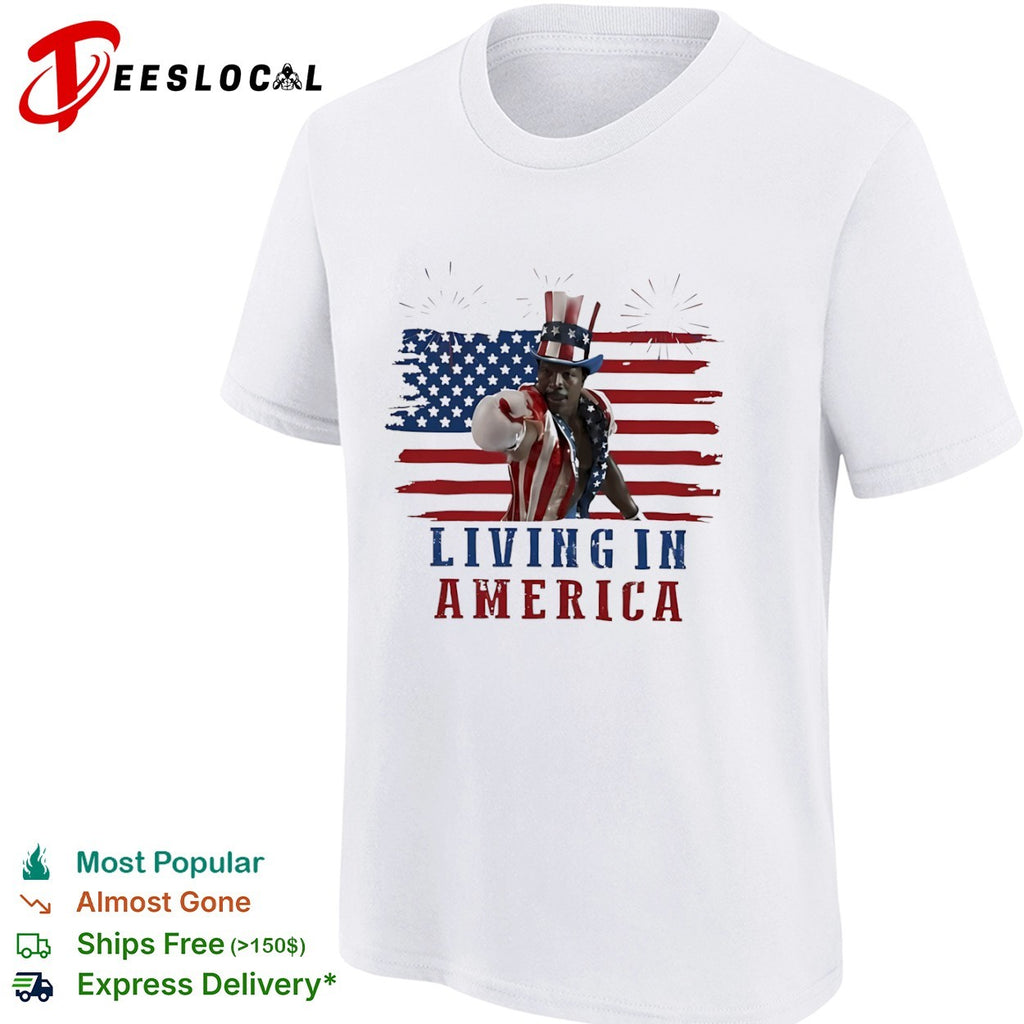 Apollo Creed Living in America Uncle Sam outfit flag shirt