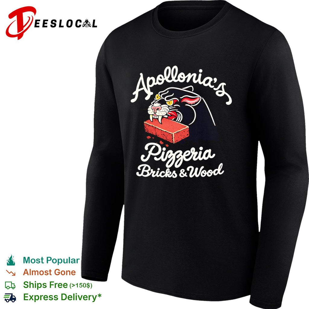 Apollonias Pizzeria Bricks and Wood Panther Eating Brick shirt