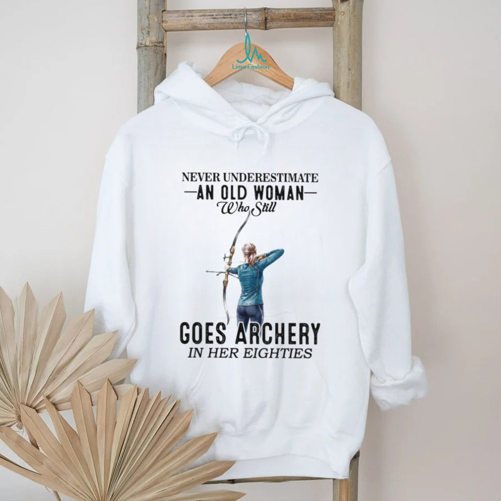 Archery Old Woman Eighties Bow Hunter Athlete Graphic T Shirt