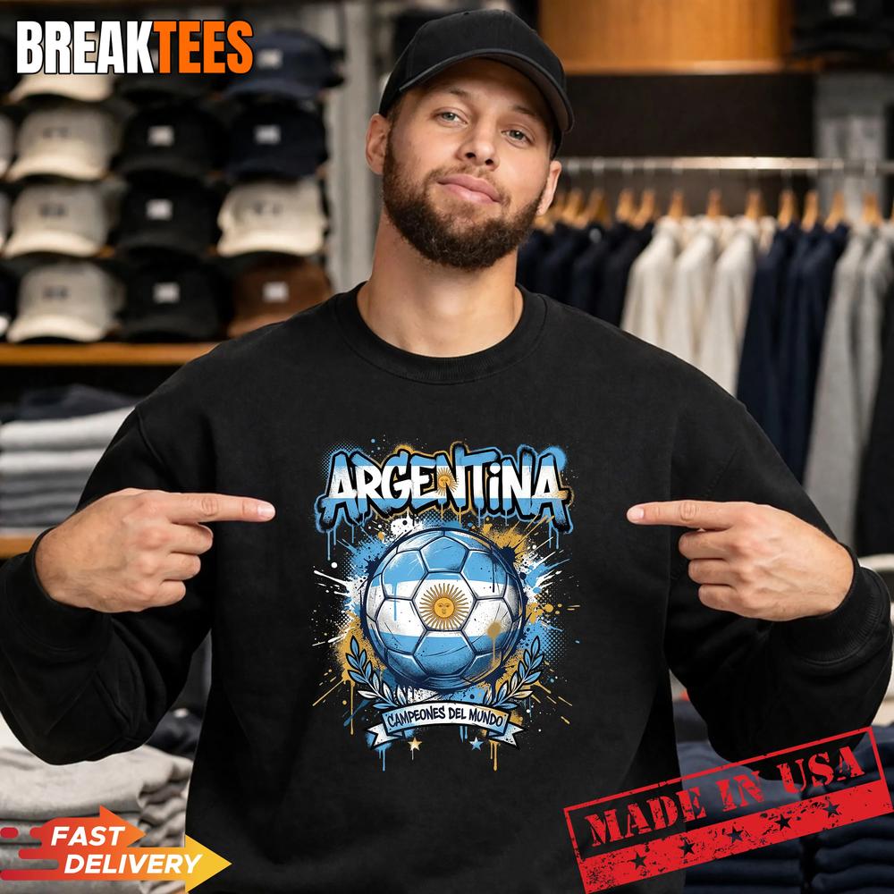 Argentina Football Soccer Player Flag Graffiti Father’s Day Shirt