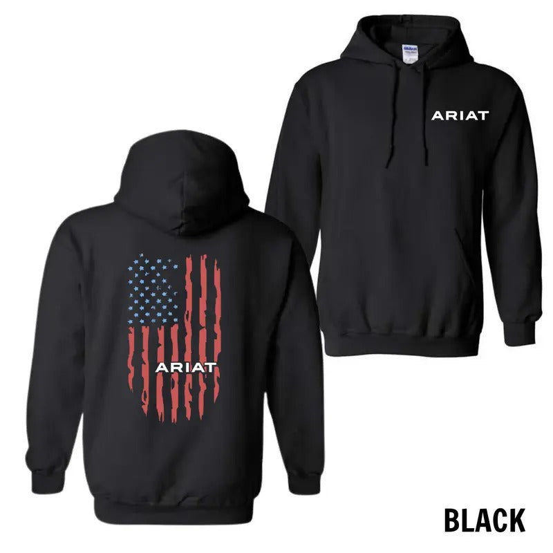Ariat American Flag Casual Hoodie Shirt