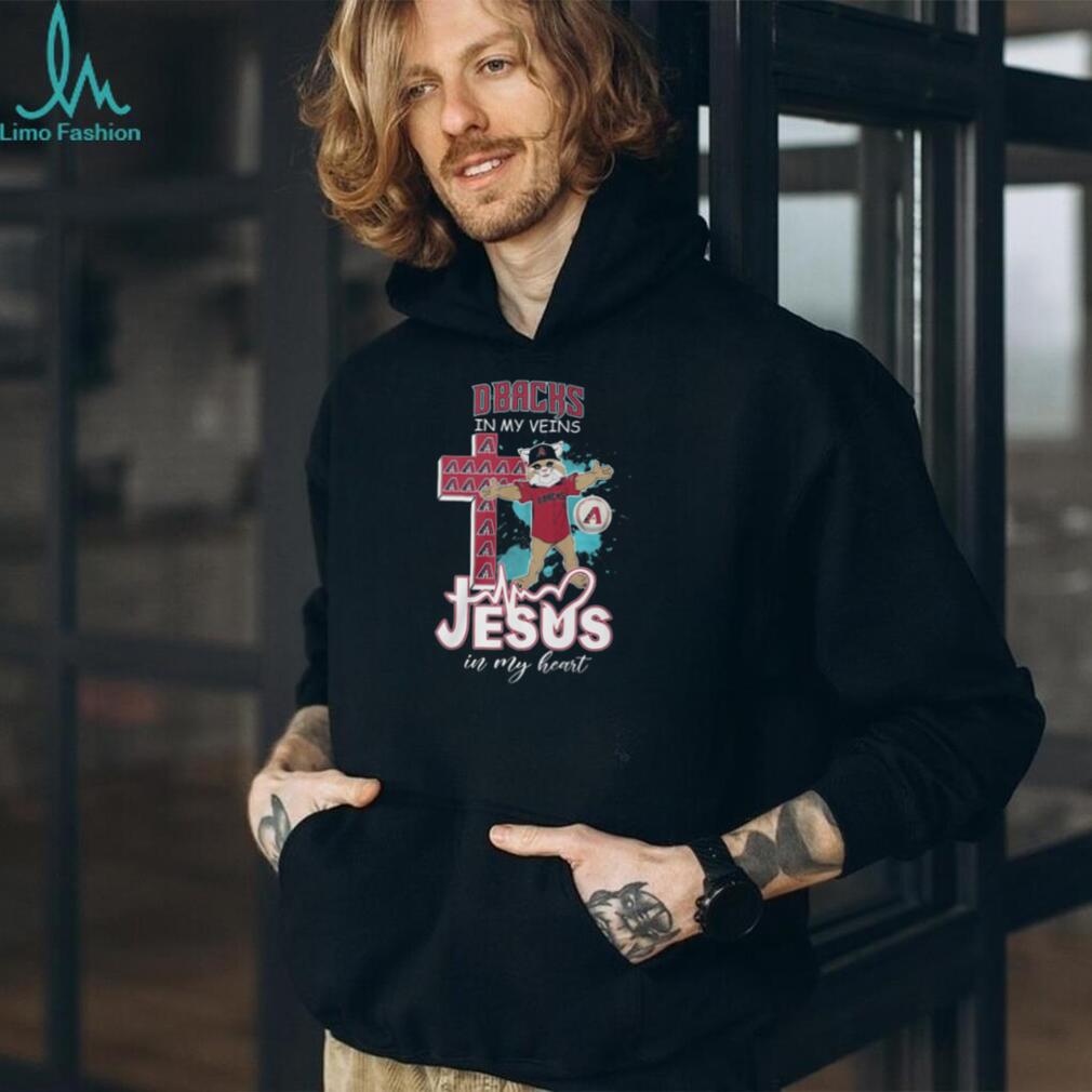 Arizona D Backs Baxter The Bobcat Cross Heartbeat Jesus In My Heart T Shirt