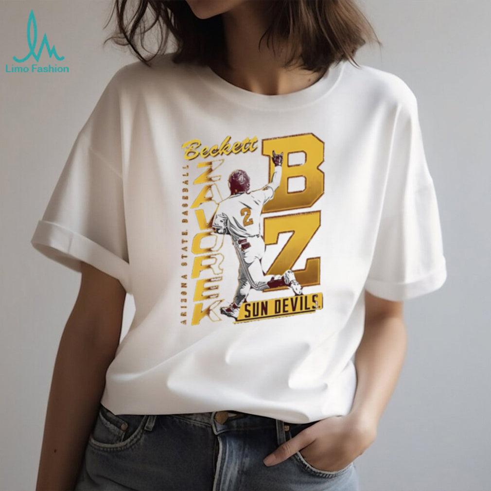 Arizona State Sun Devils Baseball Beckett Zavorke BZ number illustration shirt