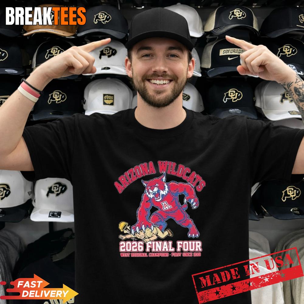 Arizona Wildcats 2026 Final Four West Regional Champions Mascot Shirt