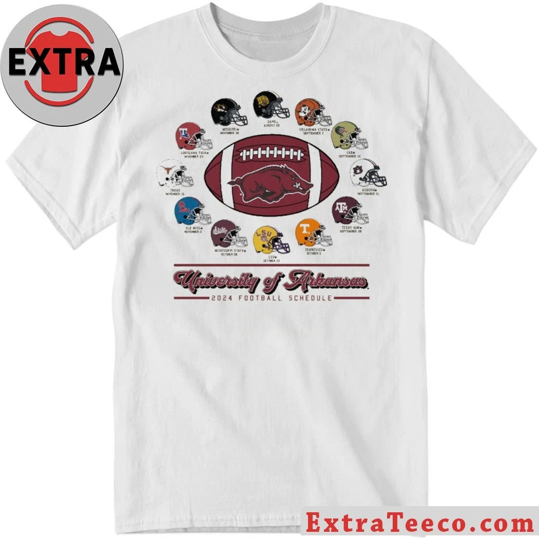 Arkansas 2024 Helmet Football Schedule Shirt