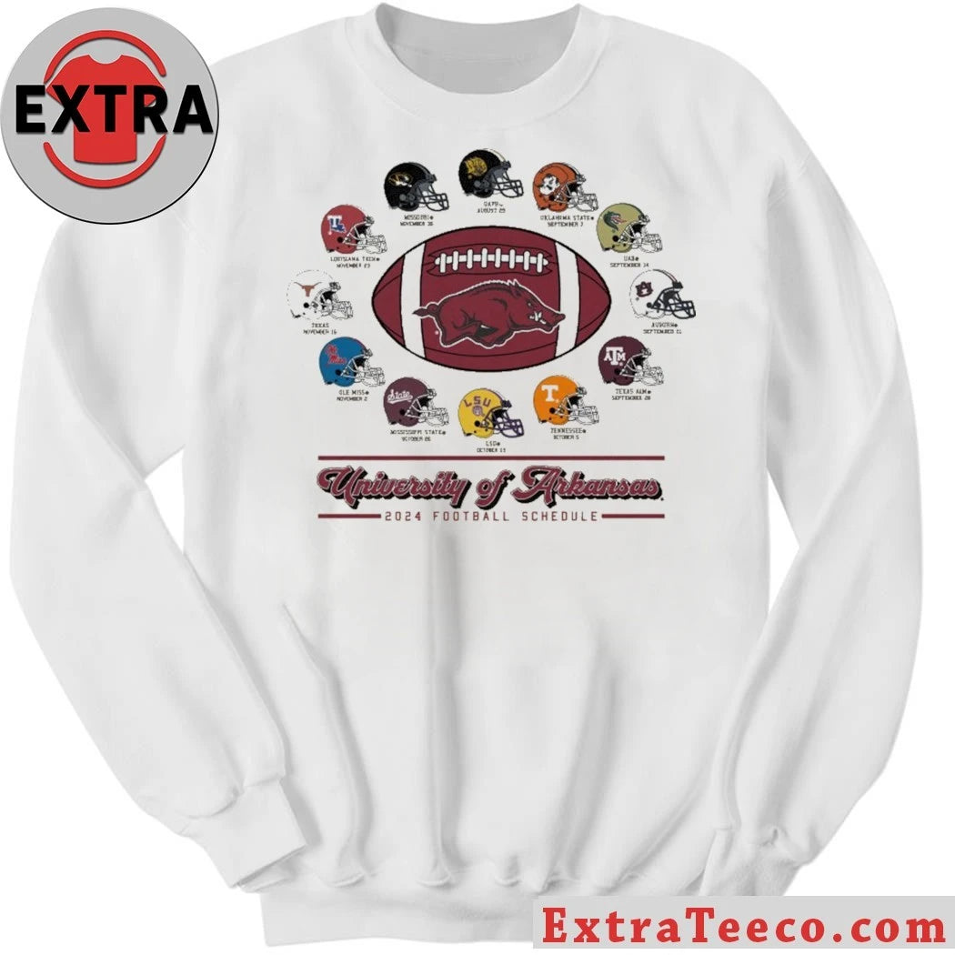 Arkansas 2024 Helmet Football Schedule Shirt
