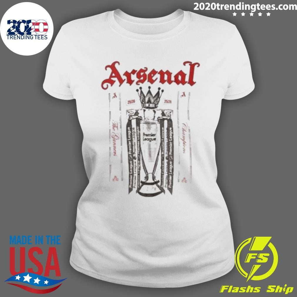 Arsenal 2025-2026 Premier League Champions Trophy Shirt