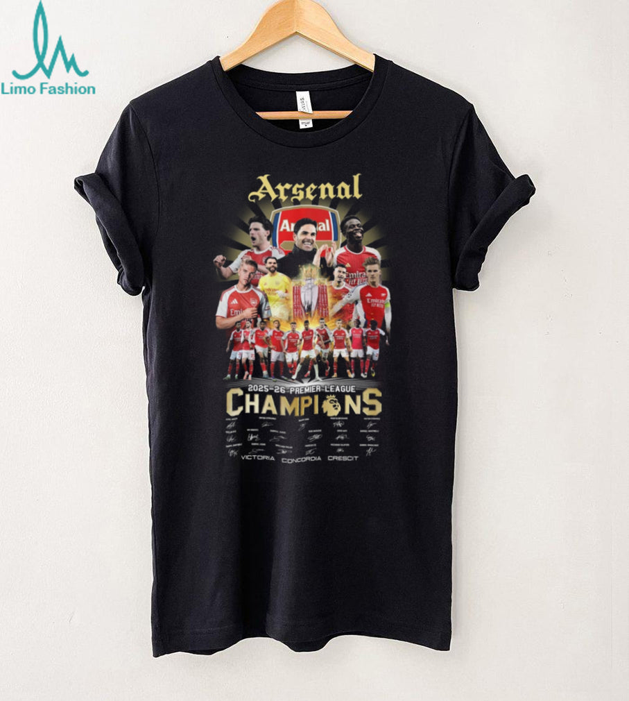 Arsenal 2025 26 Premier League Champions Signature T Shirt