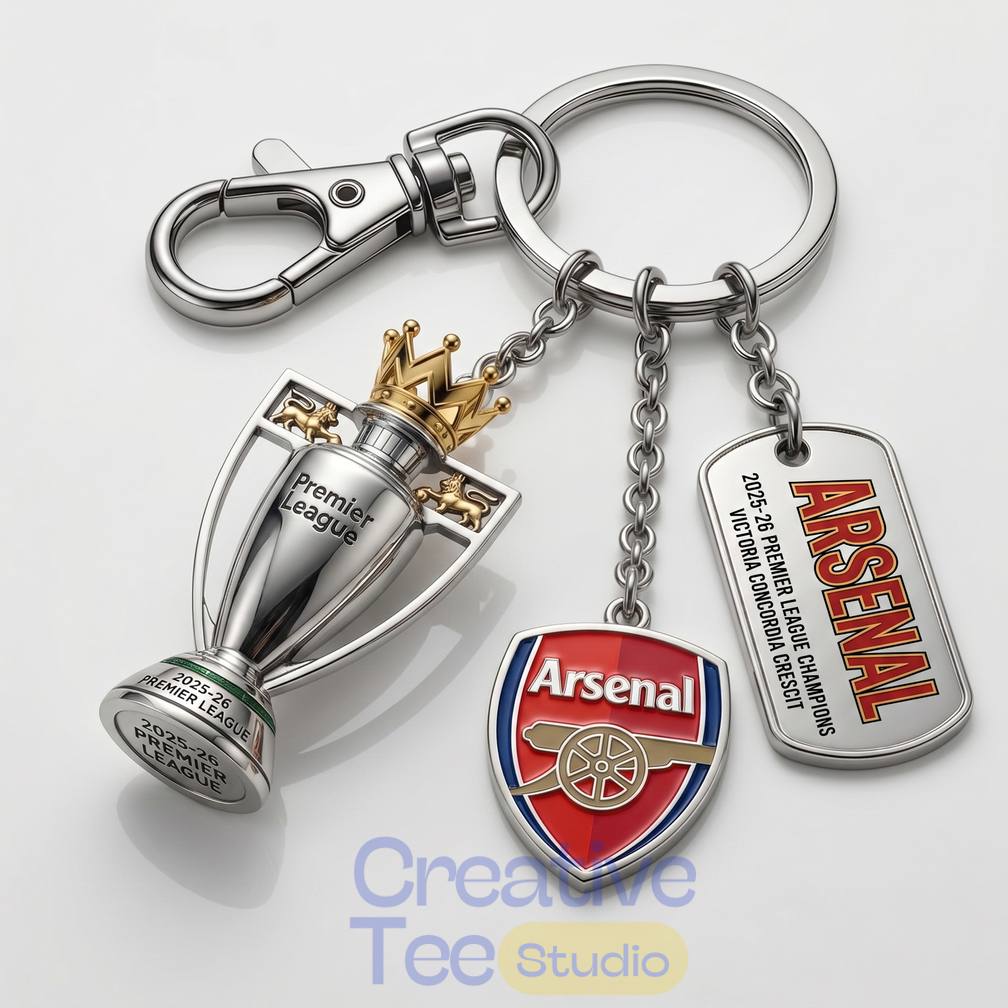 Arsenal EPL Champions 25-26 “The Gunners” Keychain