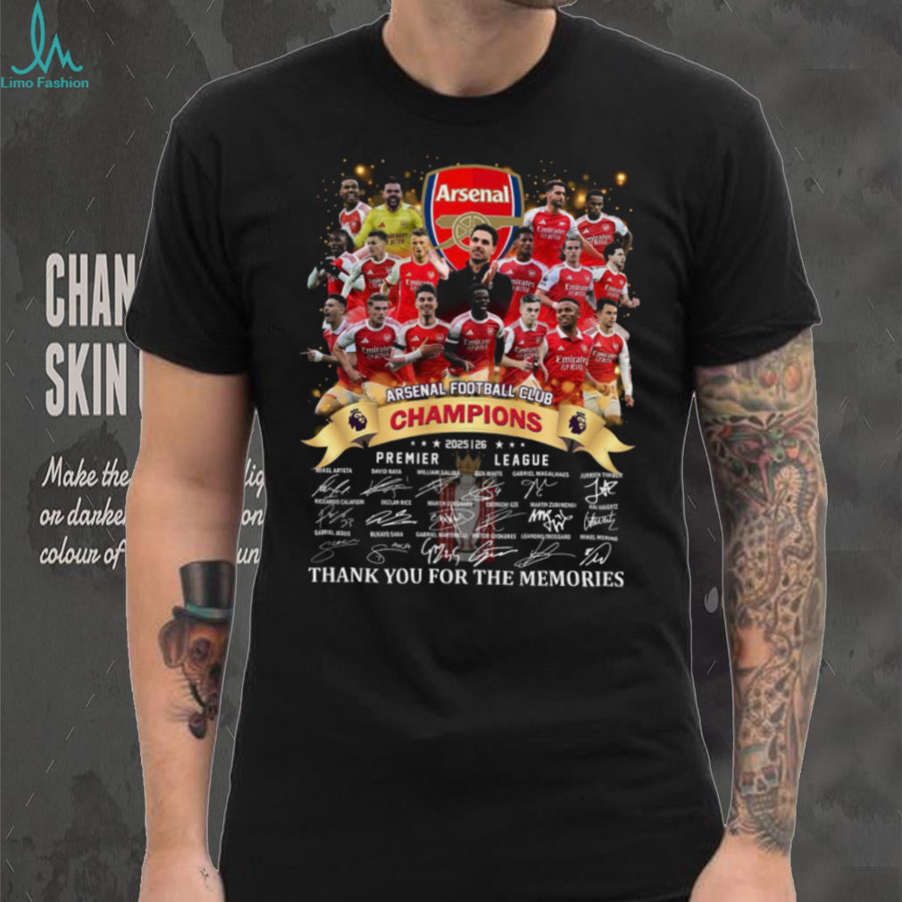 Arsenal FC 2026 Champions Premier League Players Autograph T Shirt