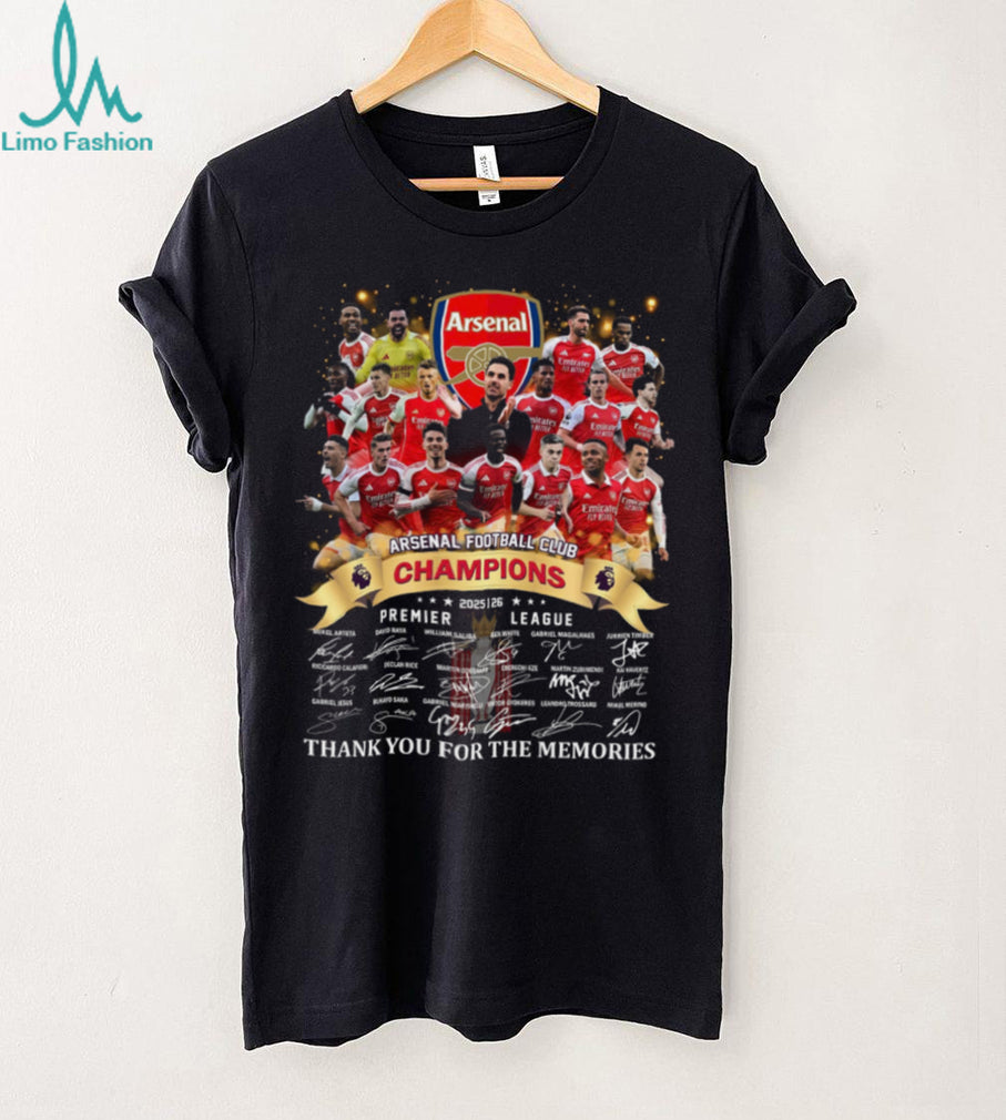 Arsenal FC 2026 Champions Premier League Players Autograph T Shirt