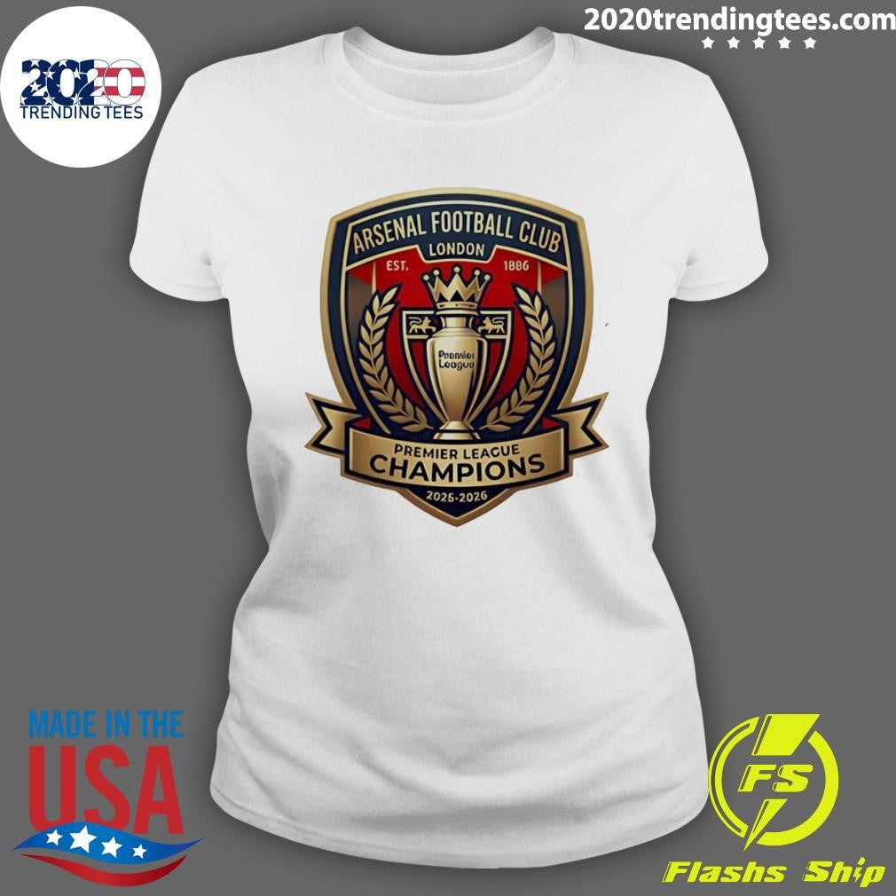Arsenal FC Premier League Champions 2025-26 Logo Shirt