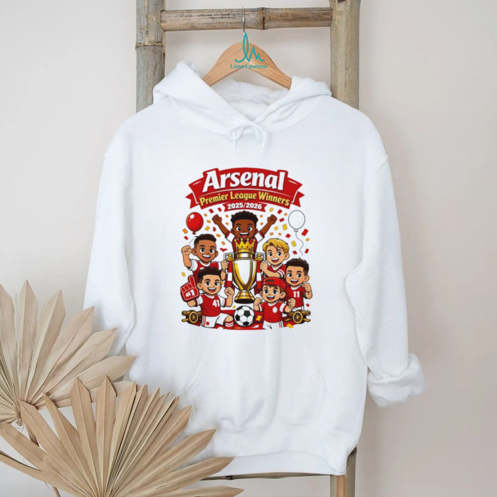 Arsenal Kids Cartoon Premier League Winners 2026 T Shirt
