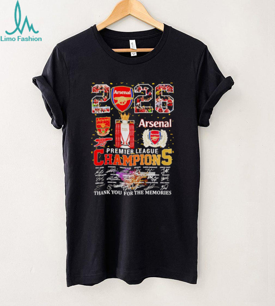 Arsenal Premier League Champions 2026 Signatures T Shirt