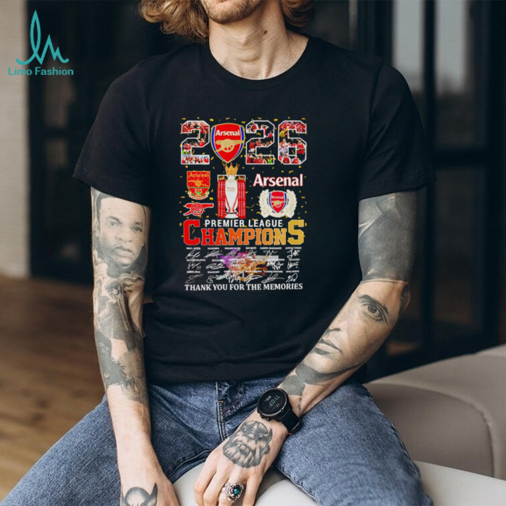 Arsenal Premier League Champions 2026 Signatures T Shirt