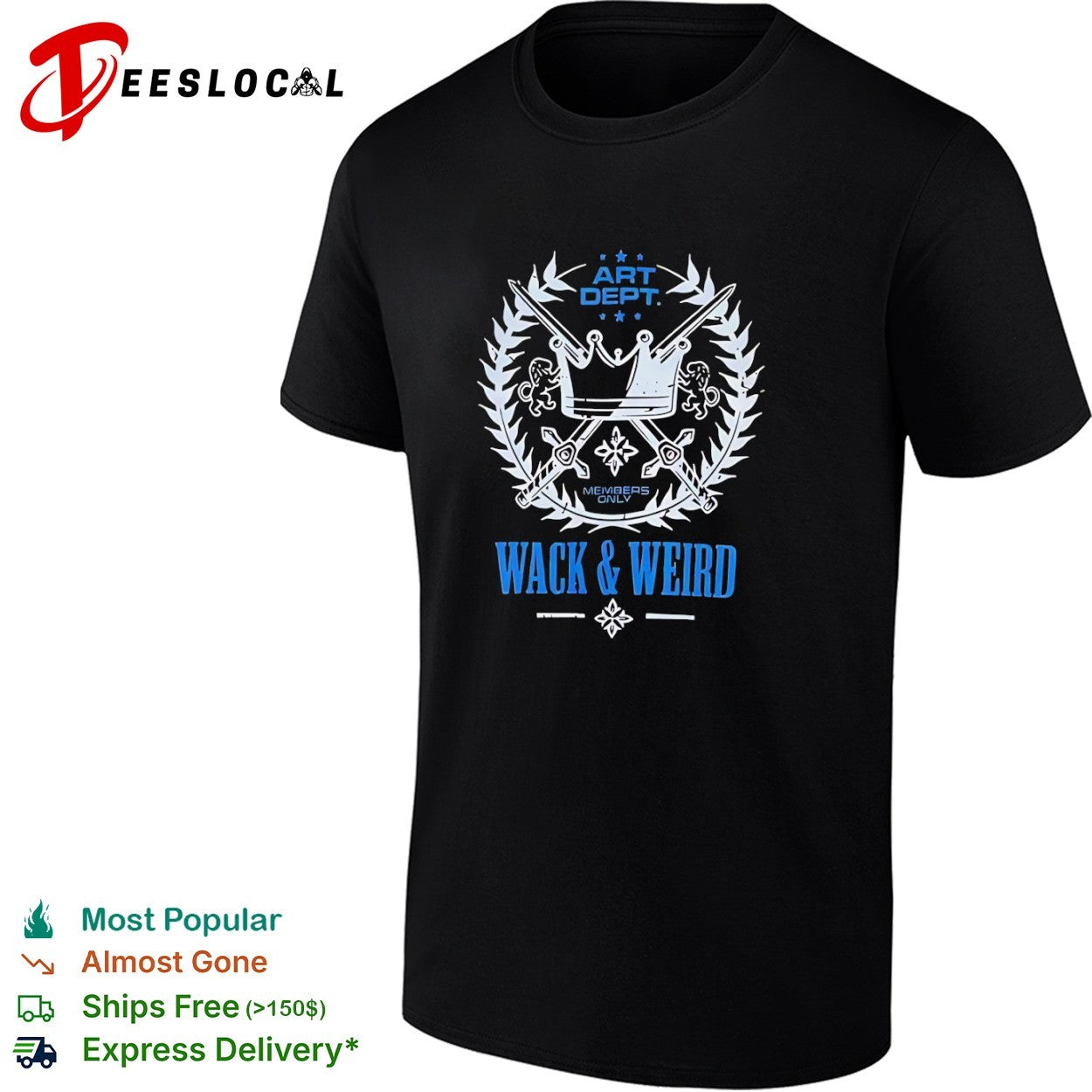 Art Dept Members Only Wack and Weird Crown Sword shirt