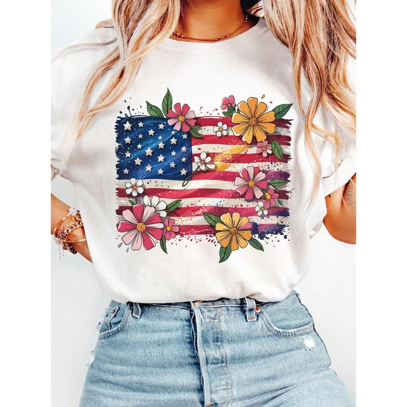 Artistic and Aesthetic Tee: Beautiful Floral - Flag Composition, Ideal for Art - lovers Hoodie, Sweatshirt | PodTeesHub.com