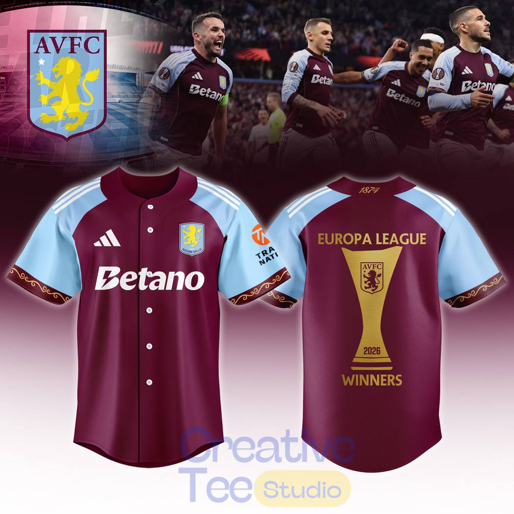 Aston Villa Europa League Champions 2026 Limited Edition Baseball Jersey