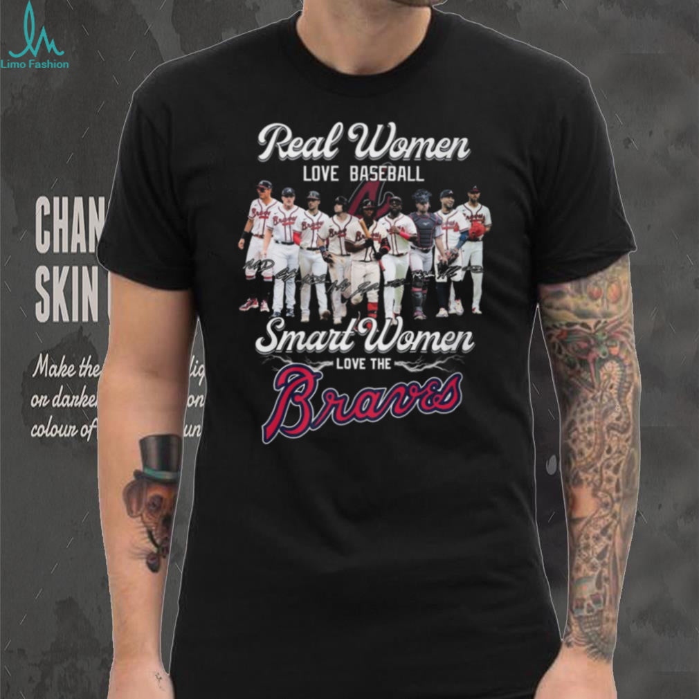 Atlanta Braves Baseball Fan Real Women Smart Women Graphic Shirt