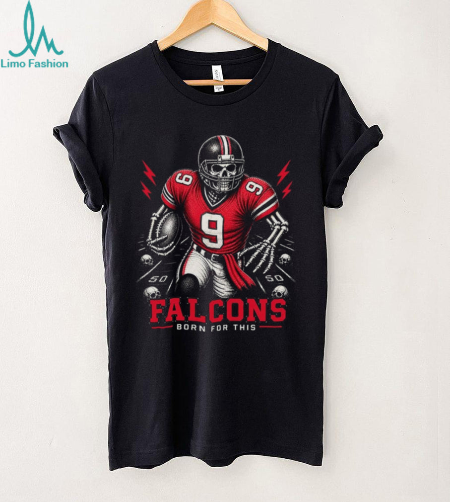 Atlanta Falcons Skeleton Football Player Born For This Vintage Sports Fan Apparel Shirt
