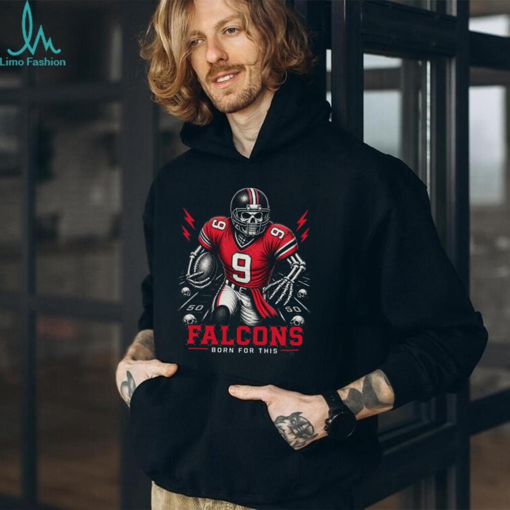 Atlanta Falcons Skeleton Football Player Born For This Vintage Sports Fan Apparel Shirt