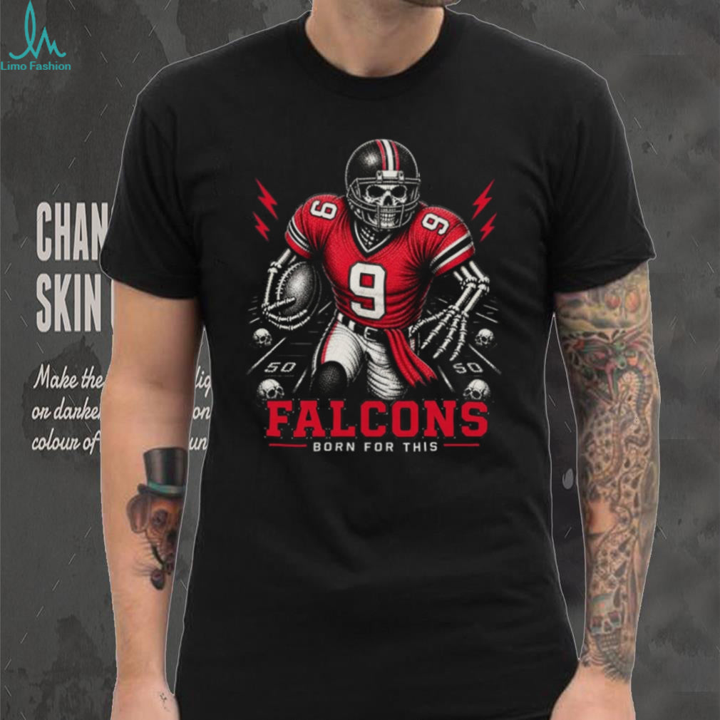 Atlanta Falcons Skeleton Football Player Born For This Vintage Sports Fan Apparel Shirt